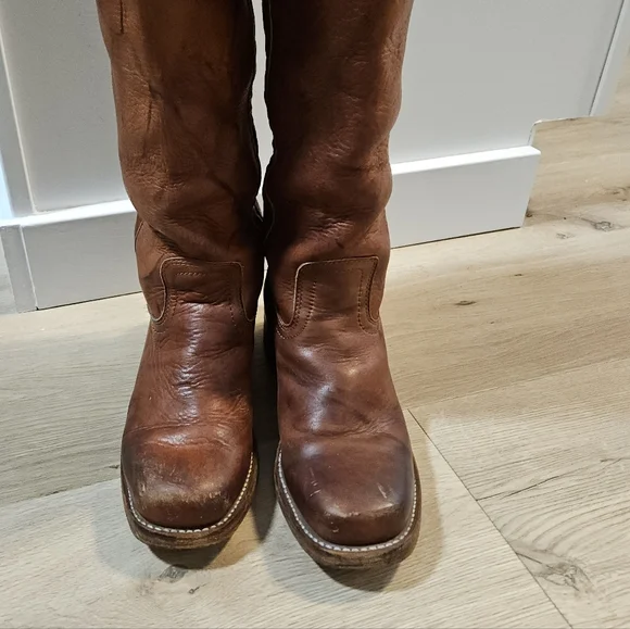 Vintage Frye Campus OTK 14L Boots 8.5 Gorgeous Cognac Patina 😍 - Picture 10 of 11